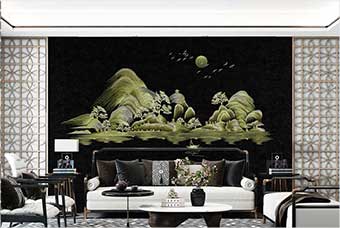 潍坊森佰汇航空纤维墙咔（湖光山色）